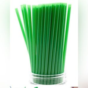 Go-2 products 8 inch metallic green slim unwrapped straw 10/500 pack New in Case